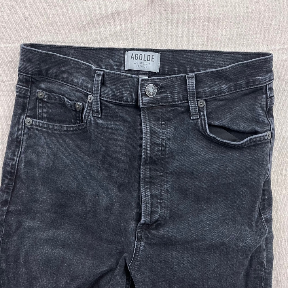 AGOLDE Nico Jean Womens 28 Black High Rise Skinny Button Fly Denim